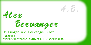 alex bervanger business card